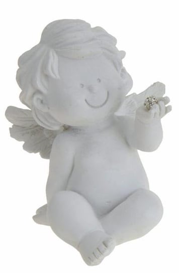Figurka aniołka, biała, 10 cm 