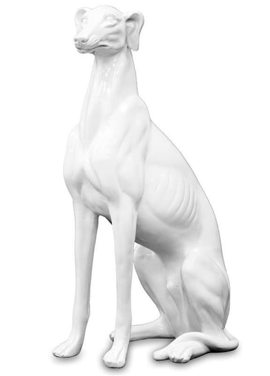 Figurka Biały Siedzący Pies Chart 53,5x30cm Art-Pol