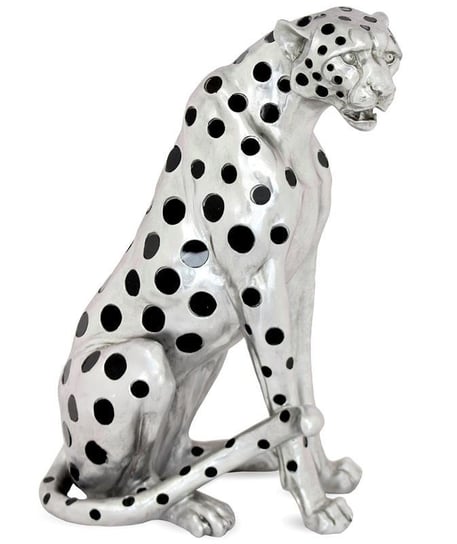 Figurka Bond Srebrny Gepard Czarne Kropki 64x42cm Art-Pol