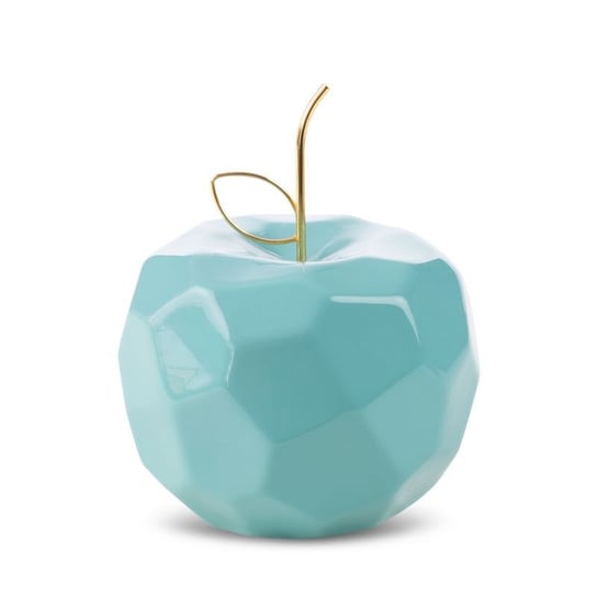 Figurka Ceramiczna Jabłko Apel 13X13X10 Niebieska + Złota Eurofirany
