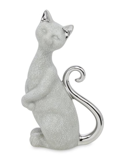 Figurka ceramiczna PIGMEJKA Kot, szara, 17x10x6 cm Pigmejka