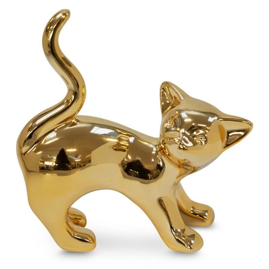 Figurka ceramiczna złoty kot dekoracyjna 17X8X19 RINA Eurofirany