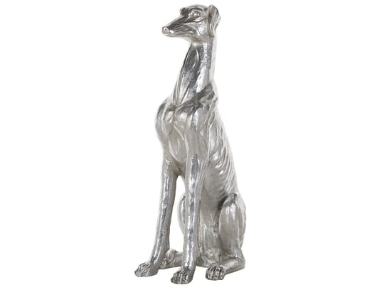 Figurka dekoracyjna BELIANI Greyhound, srebrna, 80 cm Beliani
