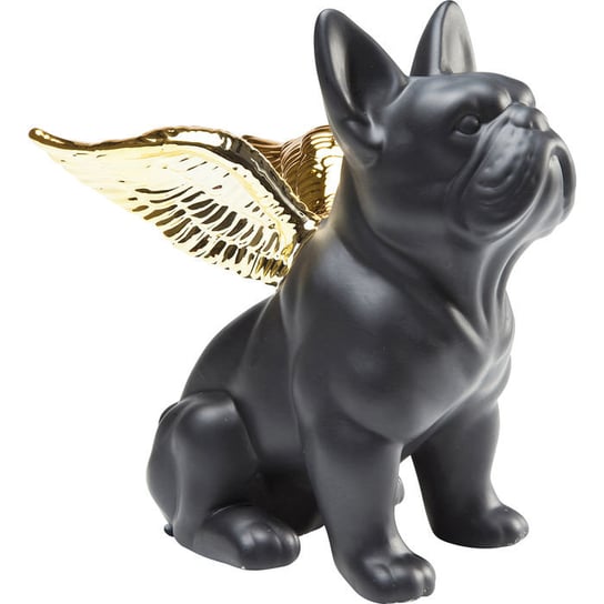 Figurka dekoracyjna buldog Pies Angel Dog czarno-złota (38719) Kare Design