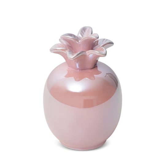 Figurka Dekoracyjna Ceramiczna Ananas Simona 9X9X14 Różowa Eurofirany