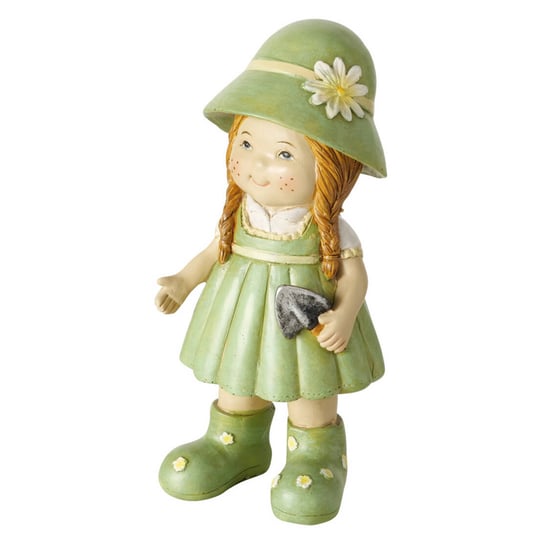 Figurka dekoracyjna dziewczynka w zielonym stroju SASKIA, wys. 15,5 cm Boltze Home