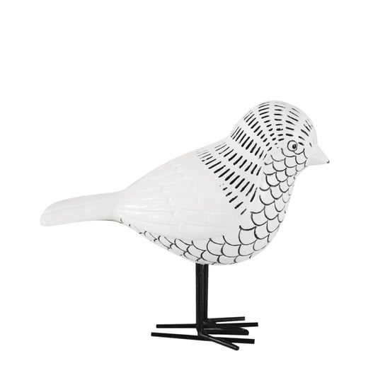 Figurka dekoracyjna EUROFIRANY Bird, biała, 16x7x14 cm Eurofirany