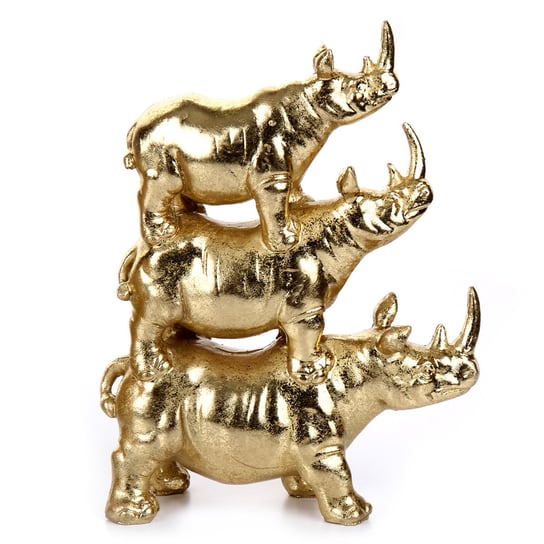 Figurka dekoracyjna, Green Vibes, nosorożce, złota Empik