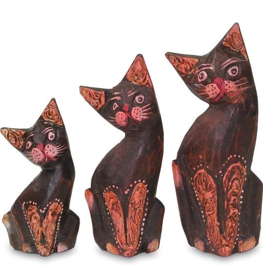 Figurka dekoracyjna Indonezja Koty, komplet, 3 szt. Pigmejka