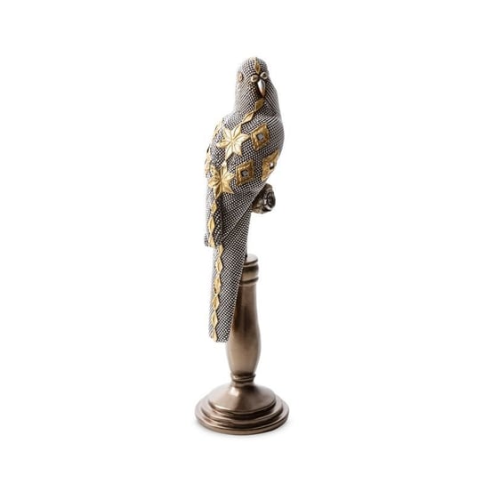 Figurka Dekoracyjna Kali Papuga 10X10X35 Srebrna + Złota Eurofirany