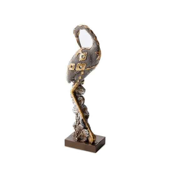 Figurka Dekoracyjna Kali Ptak 9X6X30 Srebrna + Złota Eurofirany