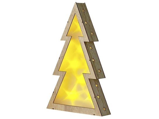 Figurka dekoracyjna LED choinka jasne drewno JUVA Beliani