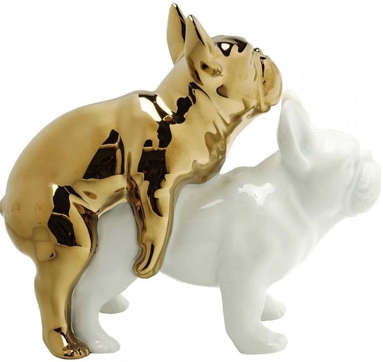 Figurka dekoracyjna Love Dogs 20x17 cm biało-złota Kare Design