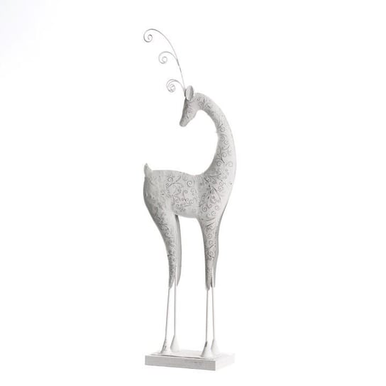 Figurka DEKORIA Snow Deer, szaro-biała, 57 cm Dekoria