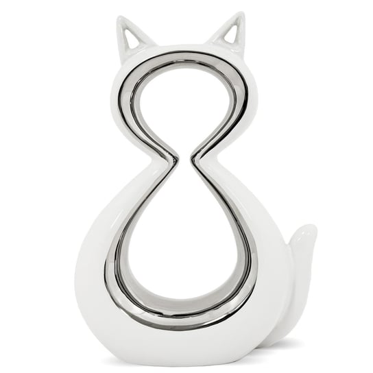 Figurka DUWEN Taru Kot, biały, 17x11 cm Duwen