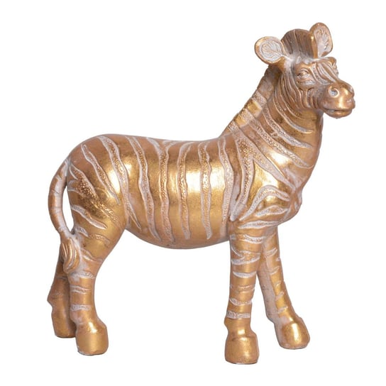 Figurka DUWEN Zoma Zebra, złota, 19,5x17,5 cm Duwen