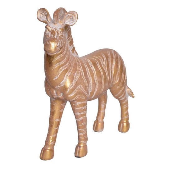 Figurka DUWEN Zoma Zebra, złota, 24x22 cm Duwen