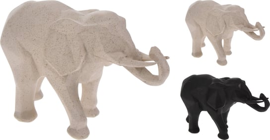 Figurka geometryczna słonia, 25x9x15cm, matowe wykończenie, czarny/piaskowy Home Styling Collection