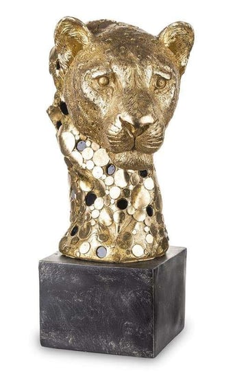 Figurka głowa leoparda czarna/złota 38x19x22 cm Art-Pol