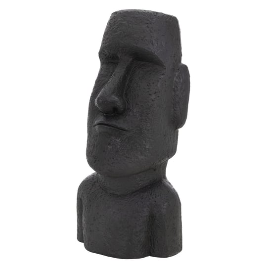 Figurka Głowy Moai Rapa Nuil 26,5X19X53,5 Cm Antracytowa Wykonana Z Żywicy Kamiennej Inna marka