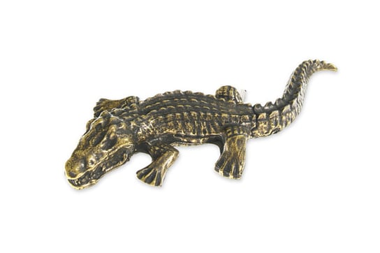 Figurka Groźny Krokodyl Aligator Mosiądz Jubileo