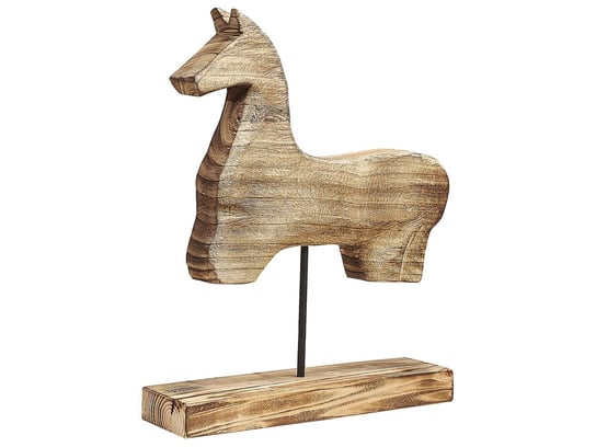 Figurka koń jasne drewno COLIMA Beliani