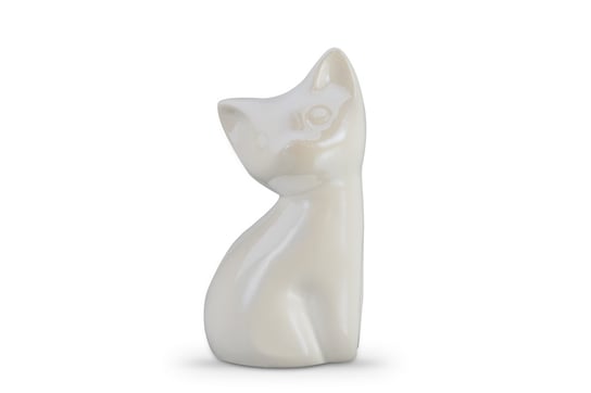 Figurka Kot VELPO perłowy, 8,5x15x6,5, ceramika Konsimo