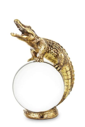 Figurka Krokodyl Na Kryształowej Kuli H;16,5cm Art-Pol