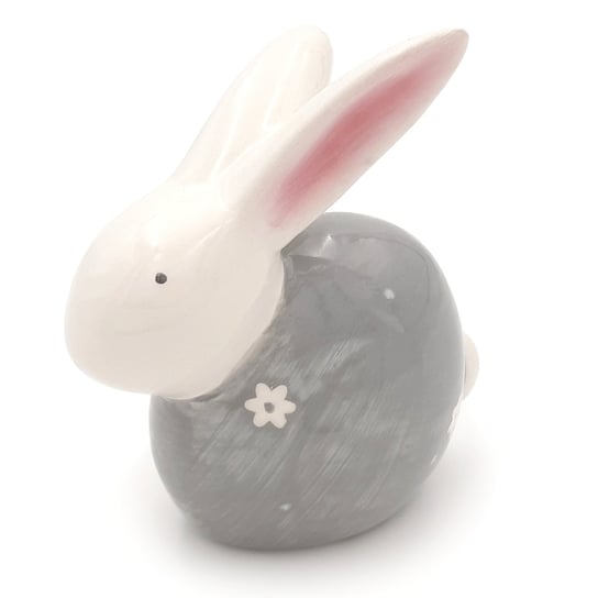 Figurka Królik Wielkanocny, Ceramiczna, Szary, 8 cm Inna marka
