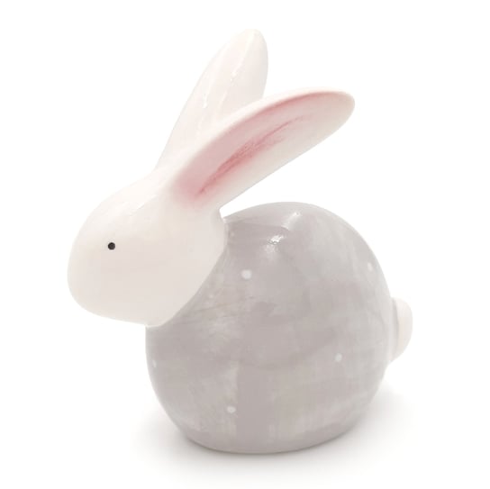 Figurka Królik Wielkanocny, Ceramiczny, Szary, 8 cm Inna marka