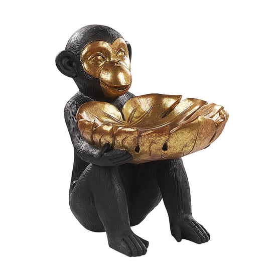 Figurka małpa czarno-złota SOMONE Beliani