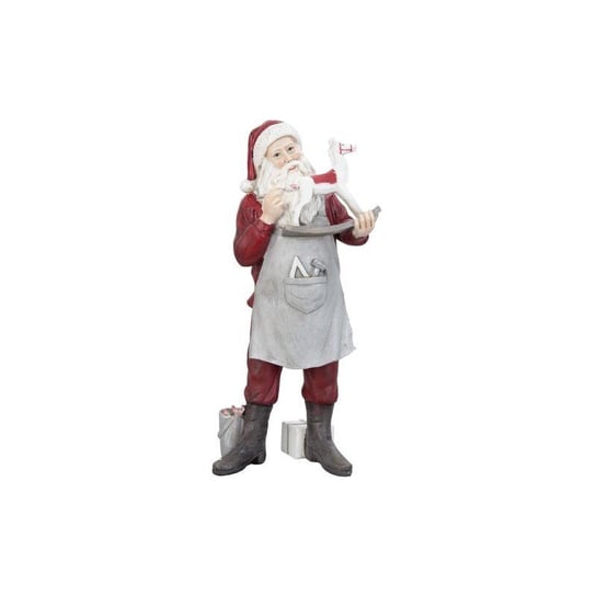 Figurka MIA HOME Mikołaj z konikiem na biegunach, czerwona, 31x13 cm MIA home