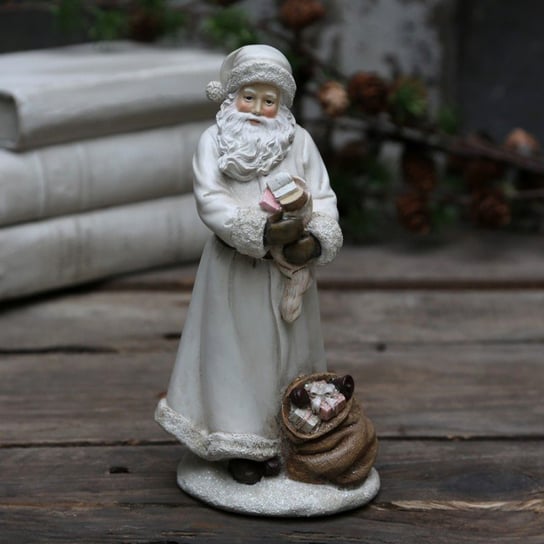 Figurka MIA HOME Święty Mikołaj z prezentami, kremowa, 20 cm MIA home