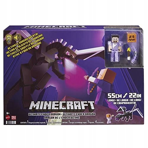 Figurka Minecraft Potężny Smok Kresu ENDERDRAGON + figurka Steve Minecraft