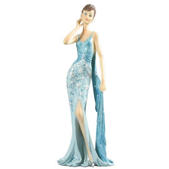 Figurka ozdobna, Dama w błękitnej sukni z trenem Batek