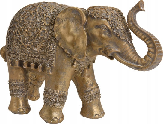 Figurka ozdobna słonik na szczęście złoty 18 cm Koopman