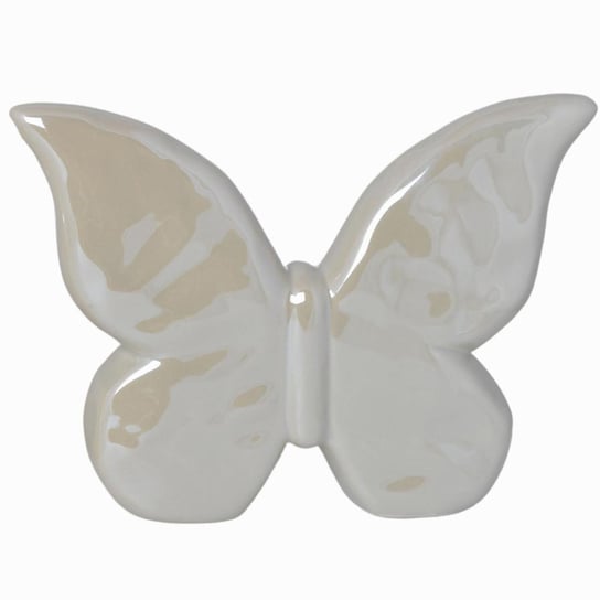 Figurka ozdobna z ceramiki - beżowy motyl Papilio 14,5 cm Duwen