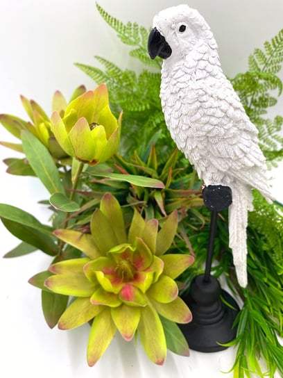 Figurka Papuga biała na podstawce 25,5x9x6cm Art-Pol