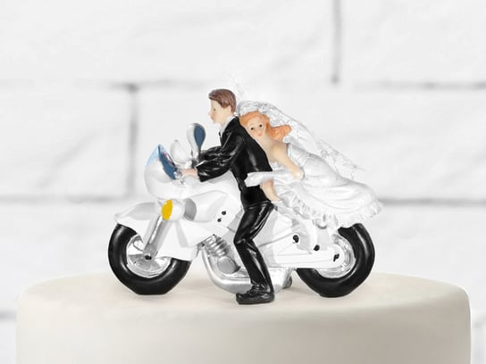 Figurka Para Młoda na motorze, 11,5 cm PartyDeco
