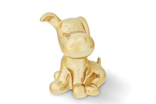 Figurka Pies VELPO złoty, 15x18,5x14, ceramika Konsimo