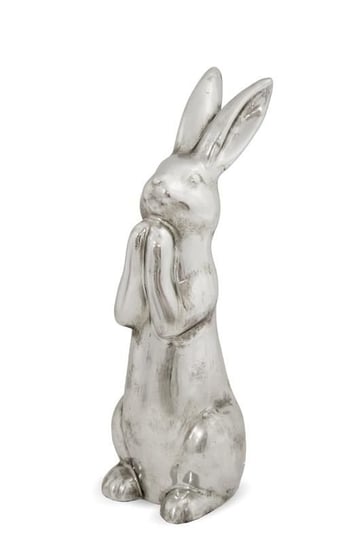 Figurka PIGMEJKA Królik, srebrna, 50x18,5 cm Pigmejka