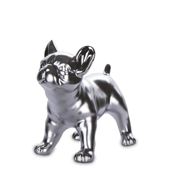 Figurka PIGMEJKA Pies, srebrna, 15,5x10 cm Pigmejka