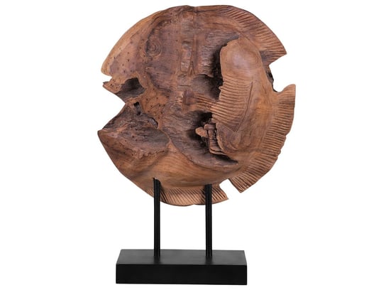 Figurka ryba BELIANI Plaice Fish, jasne drewno, 41x31x10 cm Beliani