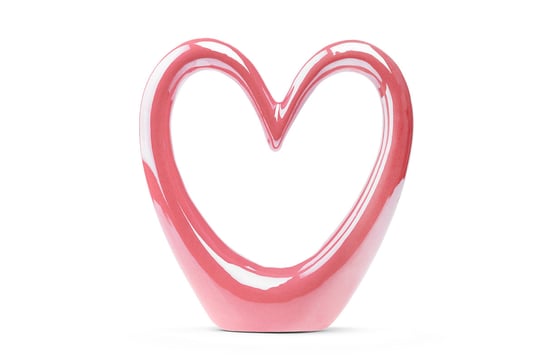 Figurka Serce CORDAM perłowy róż / 13,5x13,5x15 / 100% ceramika Konsimo