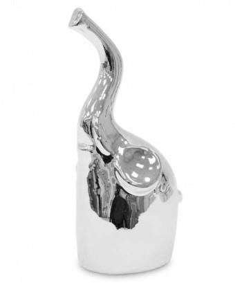 Figurka Słonik srebrna ceramiczna 14,5x6,5x5,5 cm Art-Pol