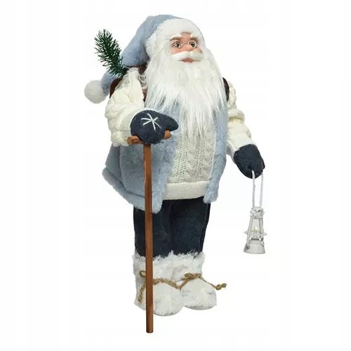 Figurka Stojąca Ozdobna Święty Mikołaj Biały 30 Cm Kaemingk