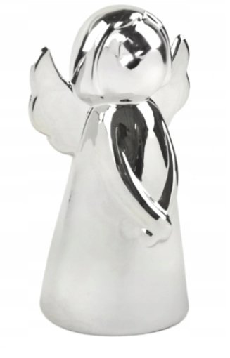 Figurka świąteczna aniołek 12 cm srebrny POLNIX