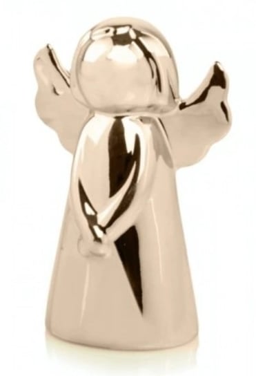 Figurka świąteczna ceramiczna złota anioł 15 cm POLNIX