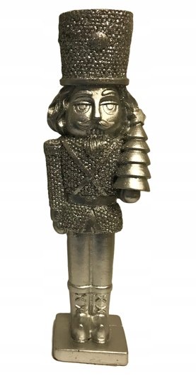 Figurka świąteczna dziadek do orzechów 18 cm srebrny Concord
