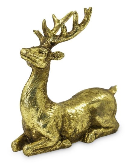 Figurka Świąteczna Jeleń Leżący Złoty 9x9x4 Pigmejka